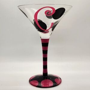 Lulu's C Monogram Hand-Painted Martini Glass